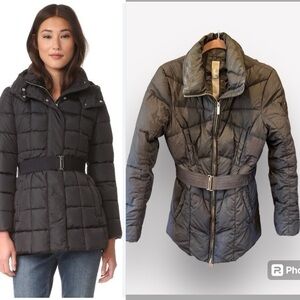 🍁🐠ADD Down luxury parka coat black belted size 4